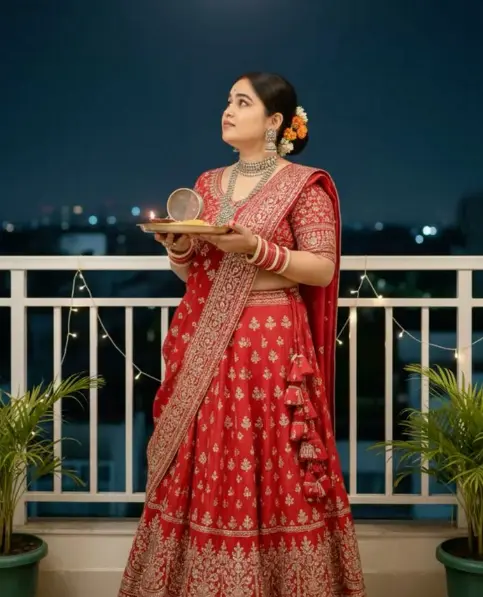 Status Keliye Karwa Chauth Ladki Ki Photo