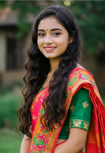 New Style Mein Ladki Ki Photo With Saree new Trend