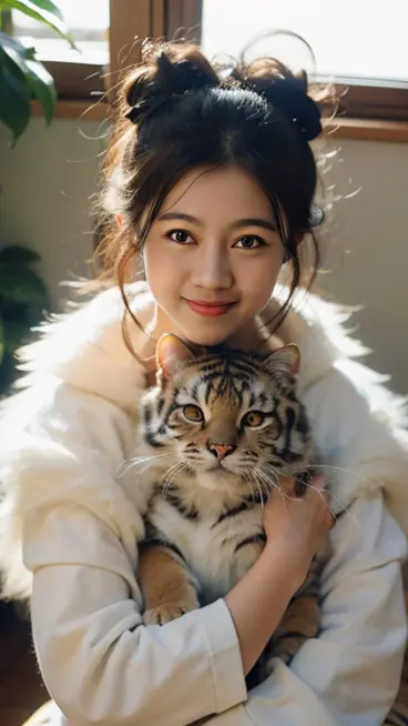 Ladki Ki Photo With Cat Full photo