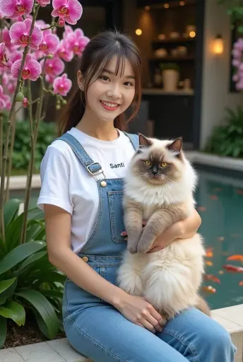 Ladki Ki Photo With Cat wallpaper