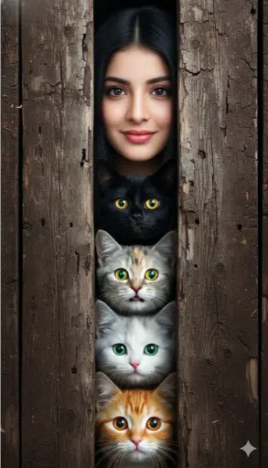 Ladki Ki Photo With Cat Photo
