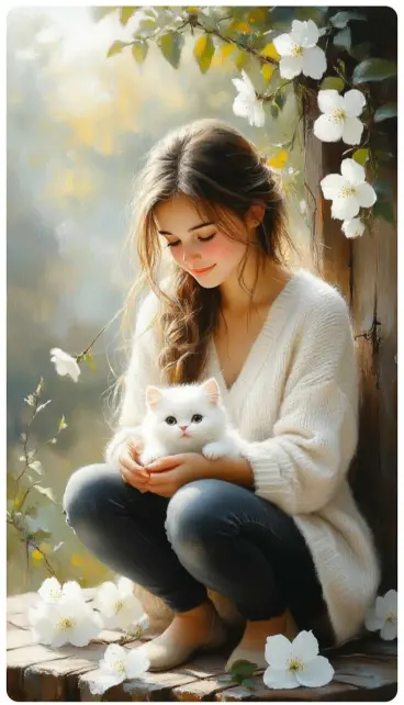 Ladki Ki Photo With Cat Photo