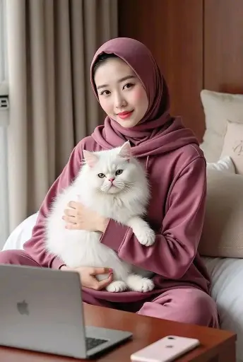 Ladki Ki Photo With Cat HD wallpaper