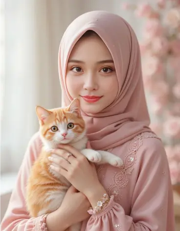 Ladki Ki Photo With Cat HD wallpaper