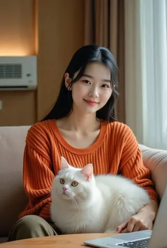 Ladki Ki Photo With Cat HD Image