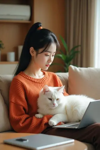 Ladki Ki Photo With Cat HD Image