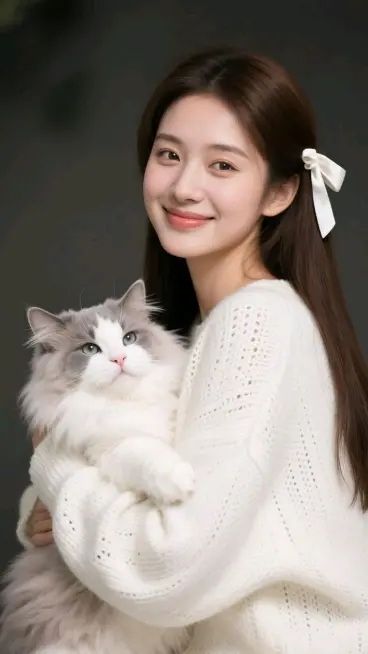 Ladki Ki Photo With Cat HD Image