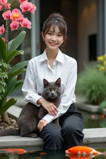 Ladki Ki Photo With Cat whatsapp dp