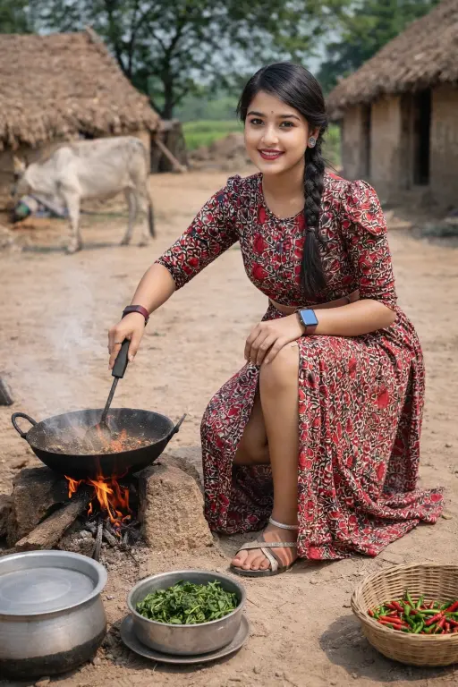 17 year Simple Village girl Photo same Face
