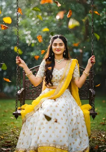 Cute Girl Navratri DP with Dandiya sticks HD Wallpaper