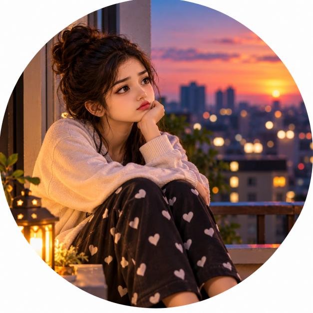 Akele sochti hui rounded cartoon ladki ki photo for whatsapp and insta dp