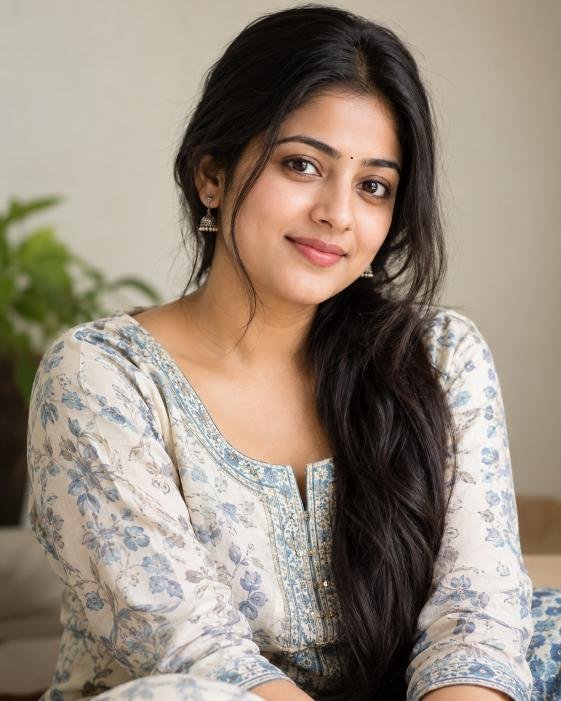 Beautiful Indian woman with simple hairstyle in HD portrait