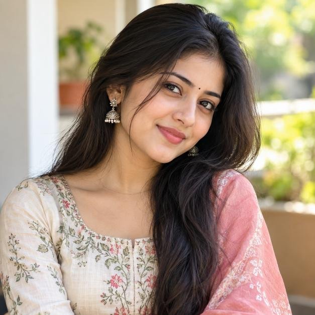 Cute beautiful girl portrait with centered face for DP