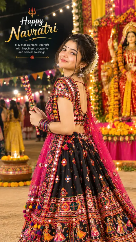 best navratri photo poses for facebook and pinterest
