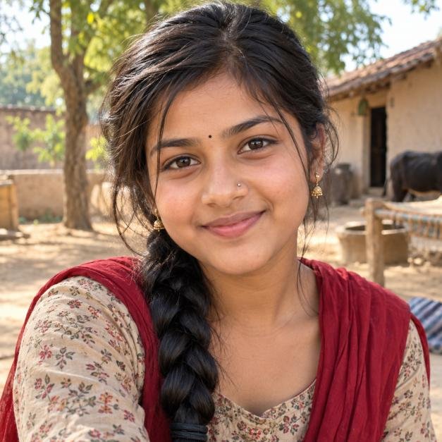 Cute village girl portrait for WhatsApp DP