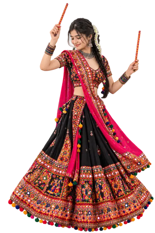 full size navratri garba girl photo transparent background
