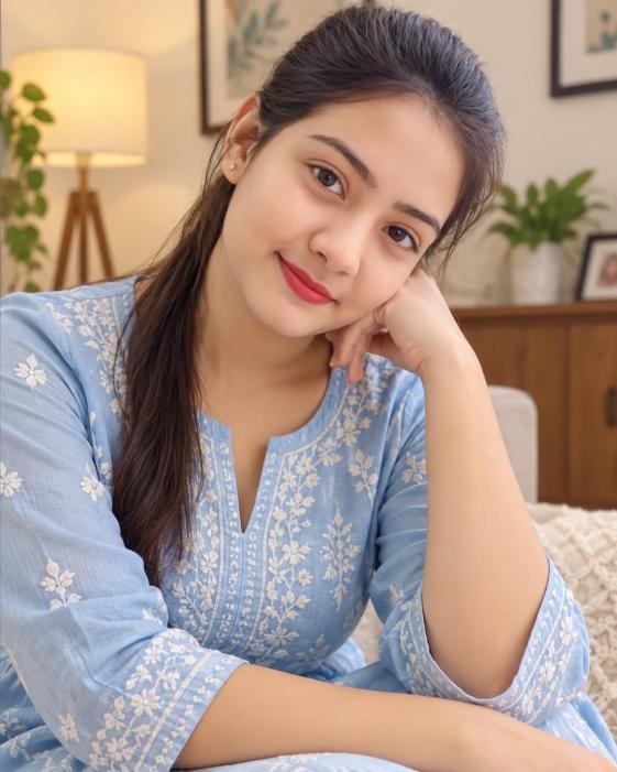Gharelu girl portrait with natural expression and clean background