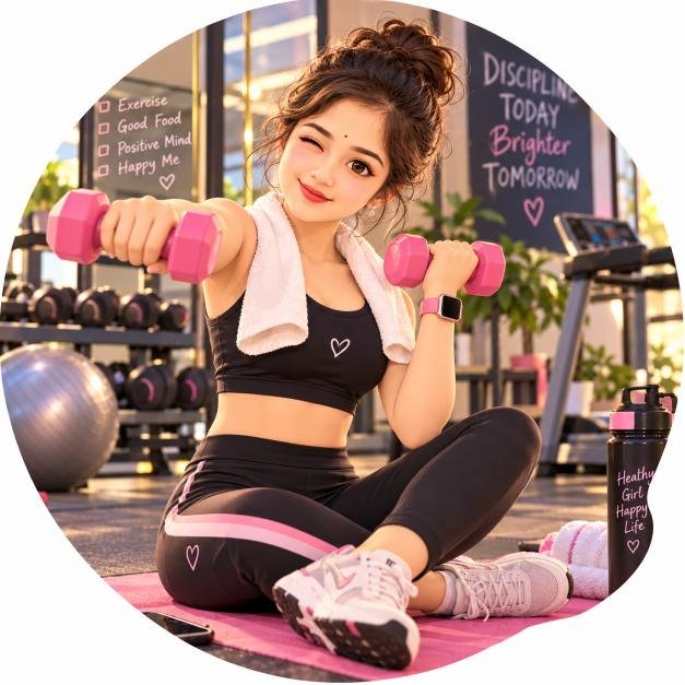 Gym karti hui gol cartoon ladki ki photo