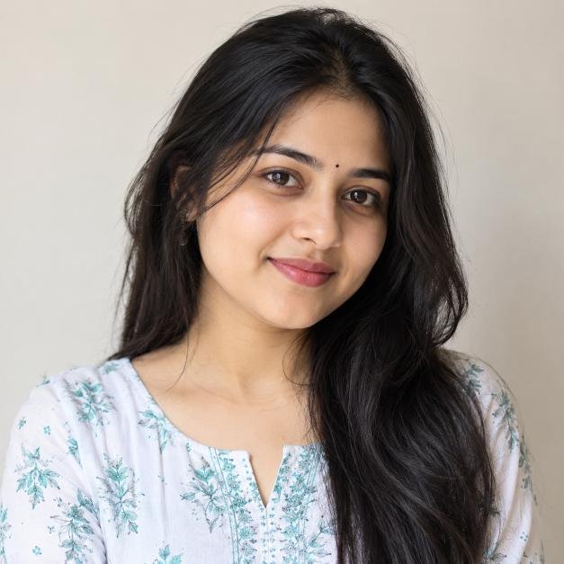 Young Indian girl with clean background WhatsApp DP