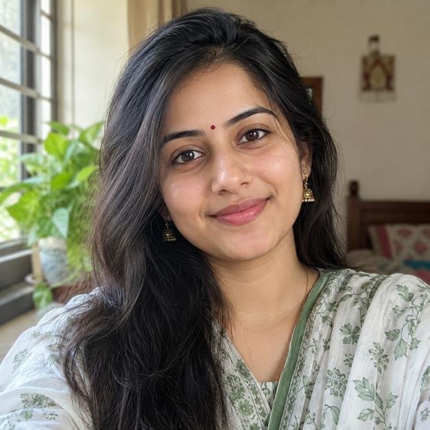 Indian girl profile picture with natural home background