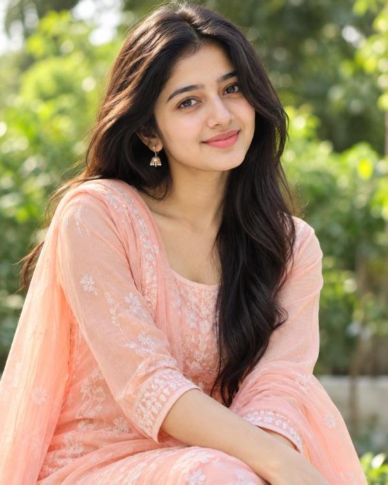Natural simple girl smiling without heavy makeup