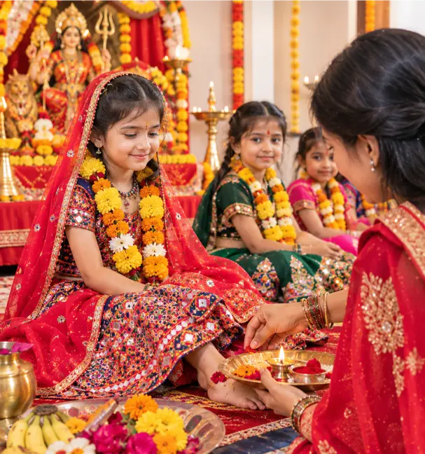 navratri kanya pujan ladki ki photo hd