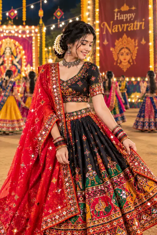 navratri traditional avatar ladki ki photo