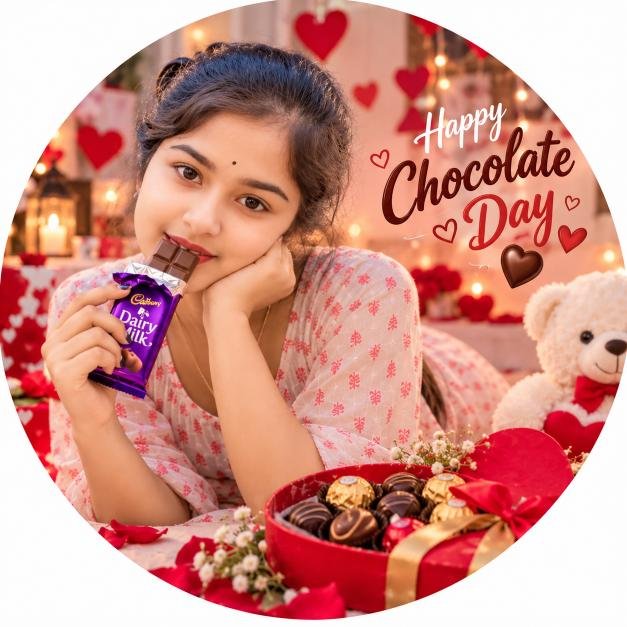 rounded ladki ki photo for happy chocolate day dp