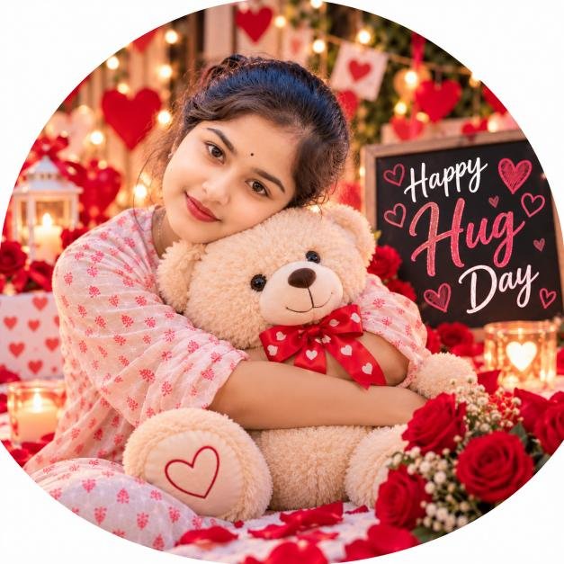rounded ladki ki photo for happy hug day dp