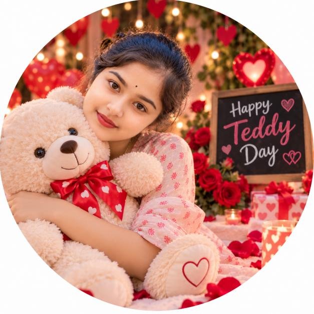 rounded ladki ki photo for happy teddy day dp