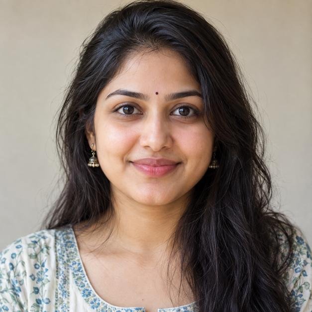 Simple girl portrait with centered face for DP