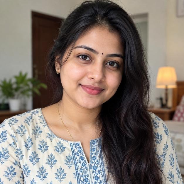 Simple Indian woman square profile picture for WhatsApp