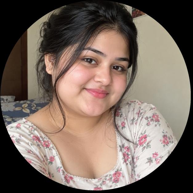 Black Background Round DP for Girls