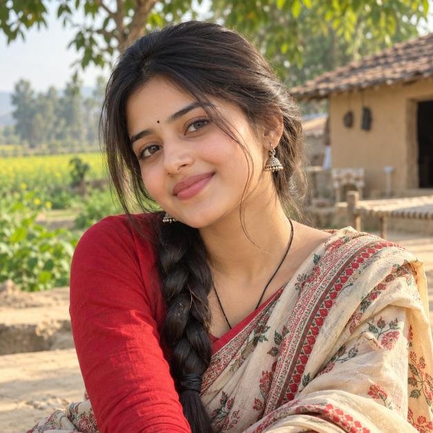 Traditional village girl DP with natural background
