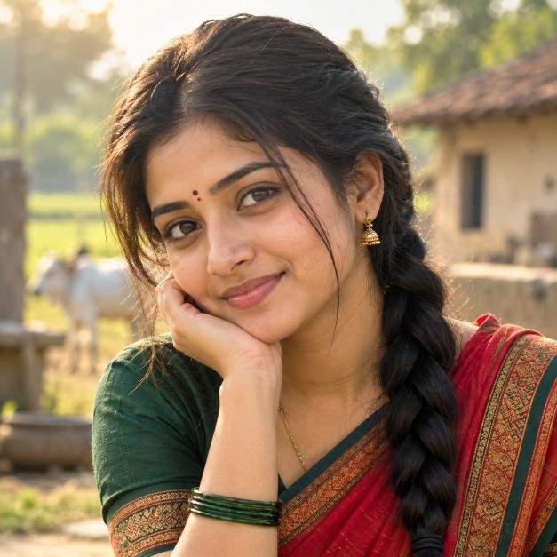 Village girl close-up portrait for WhatsApp DP
