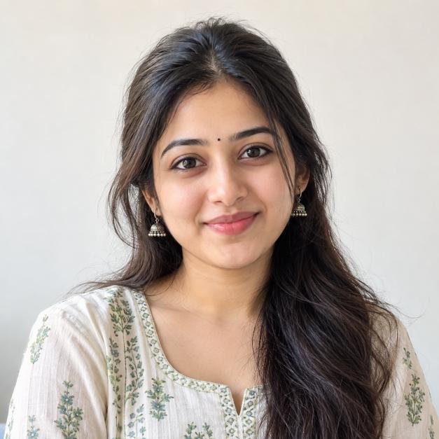 Young woman with centered face and clean background for DP